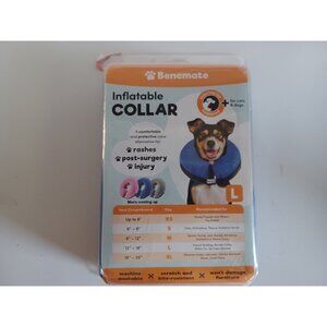 Bencmate Inflatable Collar Blue for Dogs & Cats Soft Pet Recover L
